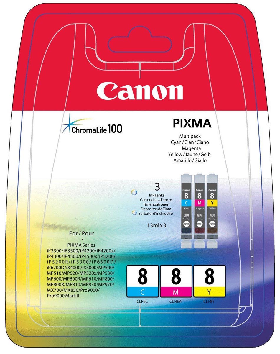 Canon inktcartridge CLI-8, 420 pagina's, OEM 0621B029, 3 kleuren