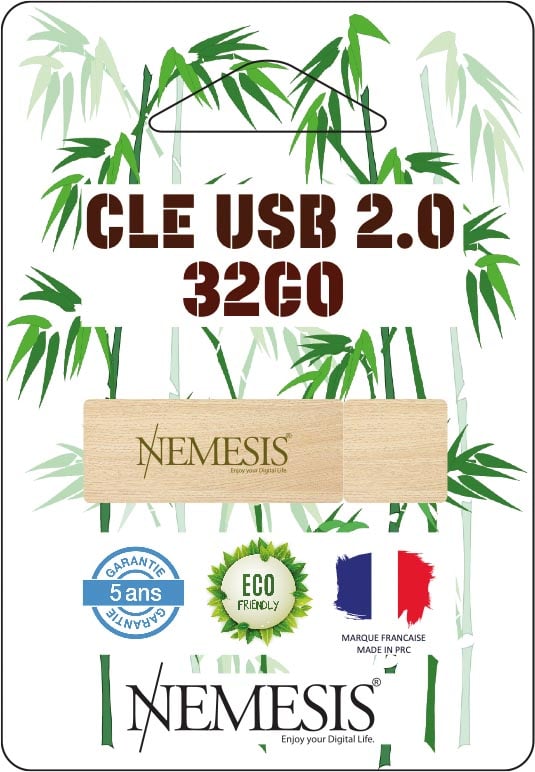 Nemesis USB-stick, bamboe, 32 GB afbeelding