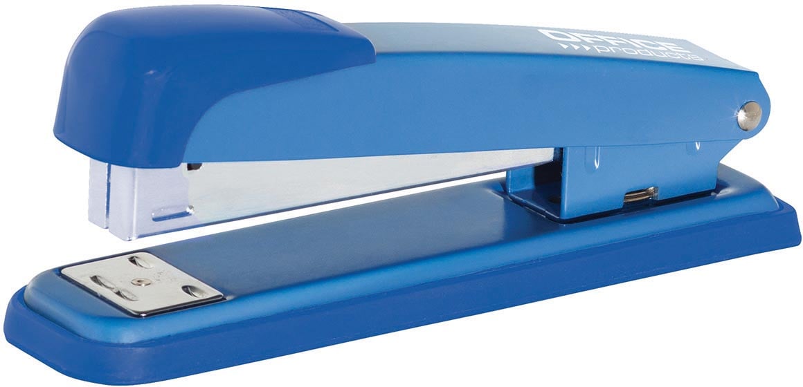 Office Products nietmachine, metaal, inlegdiepte 90 mm, 40 blad, blauw