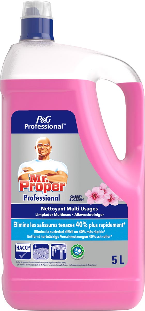 Mr. Proper allesreiniger, kersen, fles van 5 liter