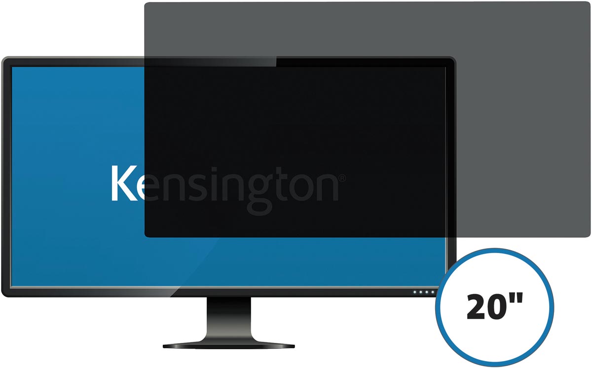 Kensington privacy schermfilter voor 20 inch monitors 16 9, 2 weg, verwijderbaar
