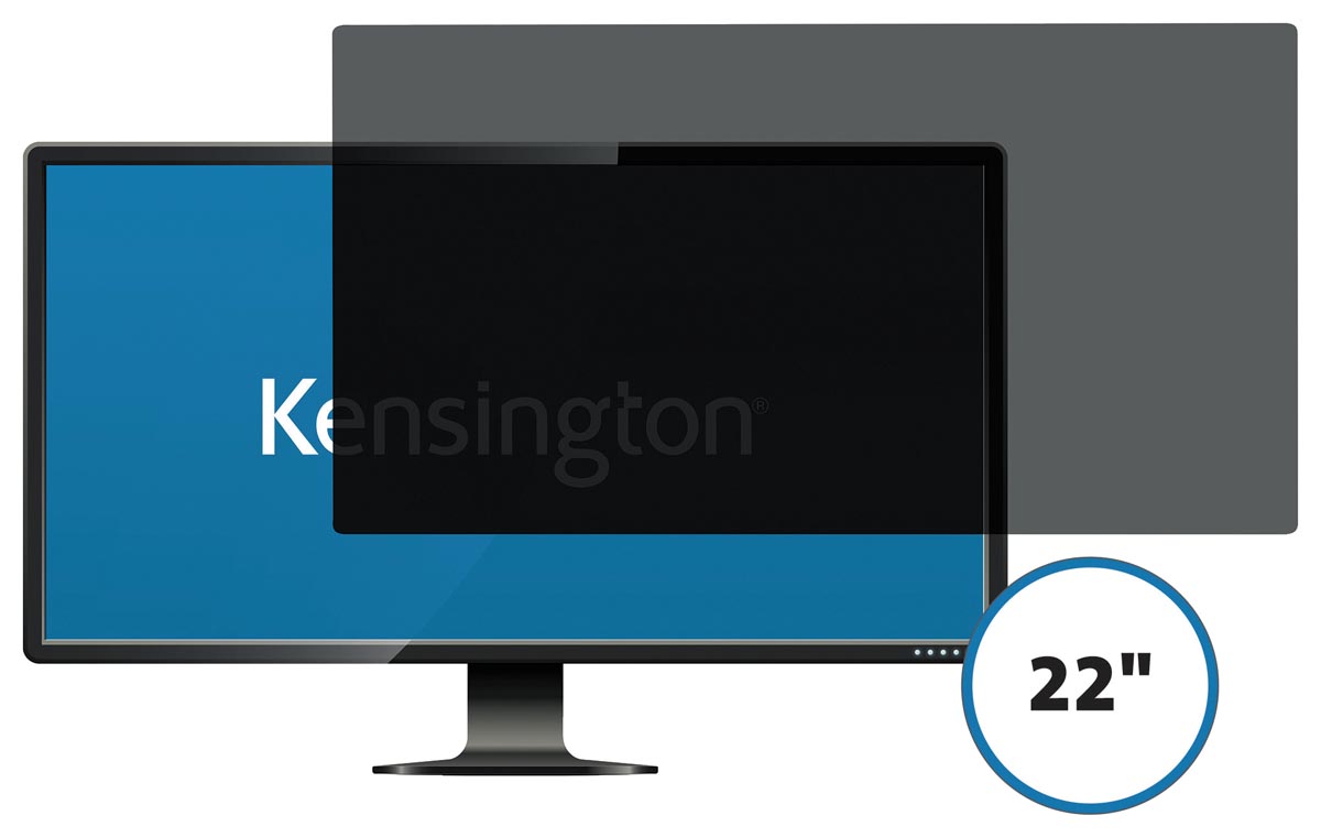Kensington privacy filter, dubbelzijdig, verwijderbaar, voor schermen van 22 inch, 16 10