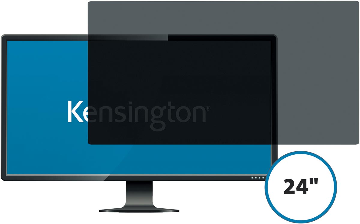 Kensington privacy filter, dubbelzijdig, verwijderbaar, voor schermen van 24 inch, 16 10