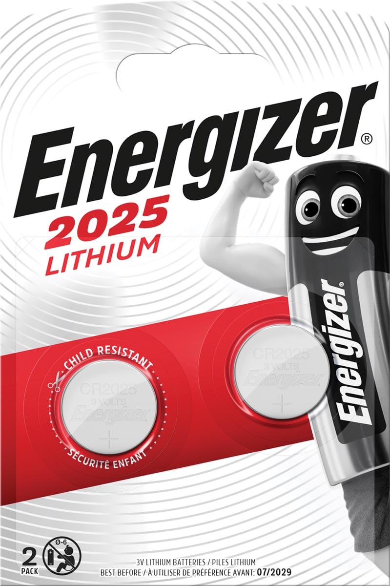 Energizer knoopcel CR2025, blister van 2 stuks afbeelding