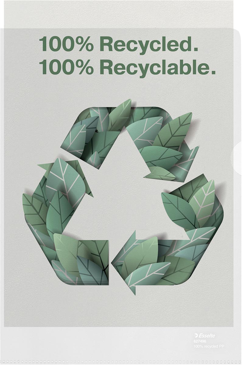 Esselte L-map, 100 % gerecycleerd, transparant, doos van 100 stuks afbeelding
