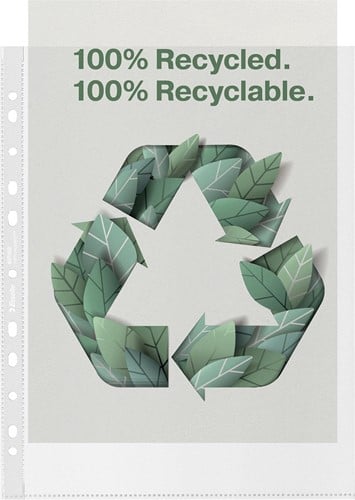 Esselte geperforeerde showtas, 100 % gerecycleerd, ft A4 maxi, 70 micron, doos van 50 stuks