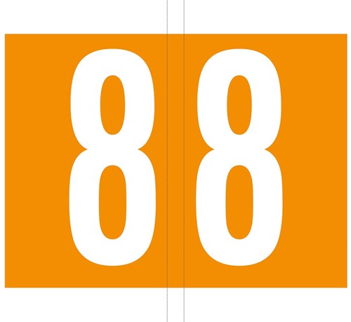 Codetab 8, rol van 500 tabs, oranje