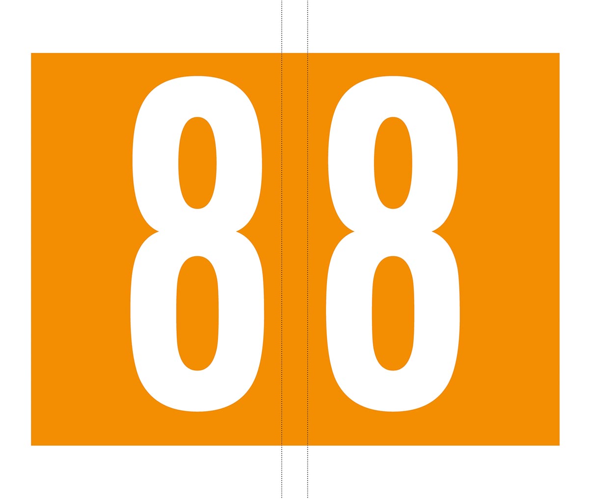 Codetab 8, rol van 500 tabs, oranje afbeelding