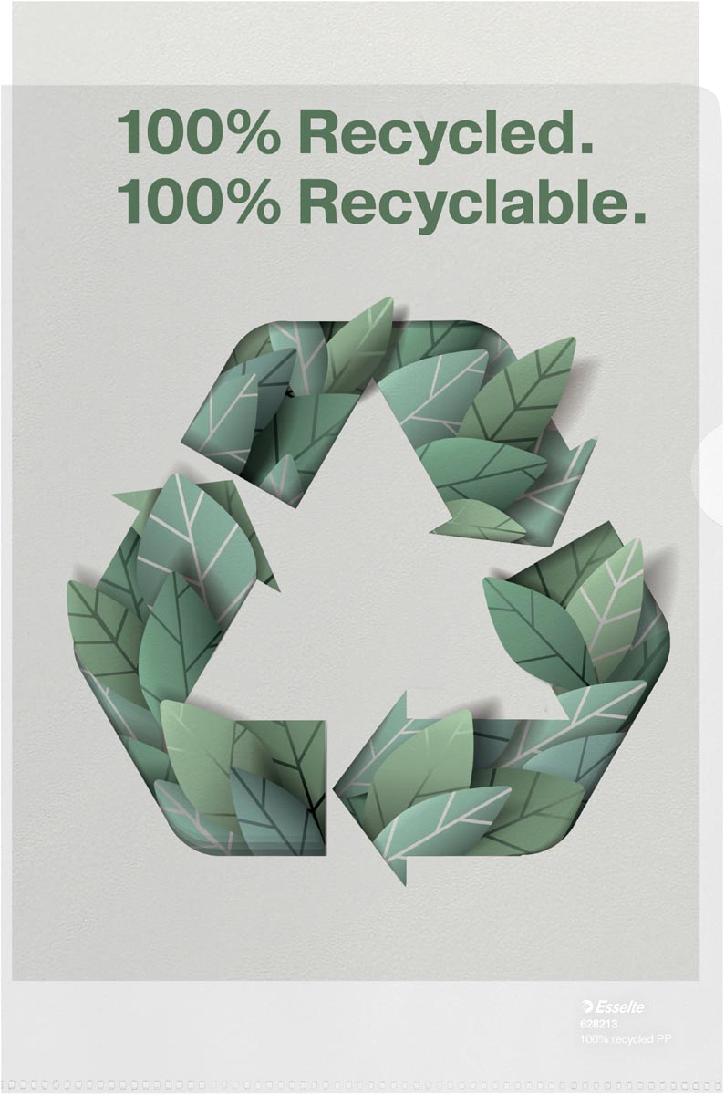 Esselte L-map, 100 % gerecycleerd, transparant, doos van 20 stuks afbeelding