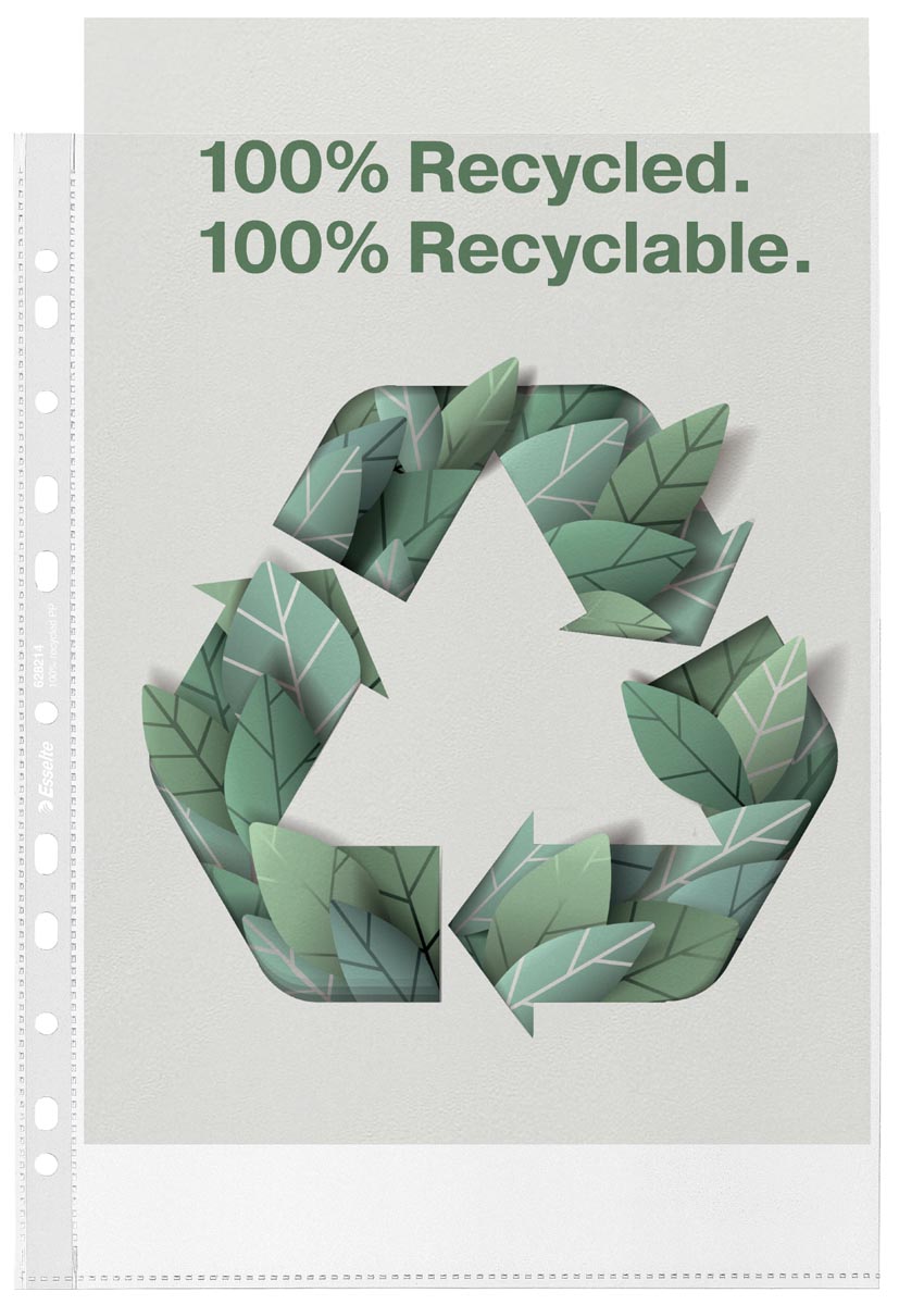 Esselte geperforeerde showtas 100 % gerecycleerd ft A4 70 micron doos van 20 stuks