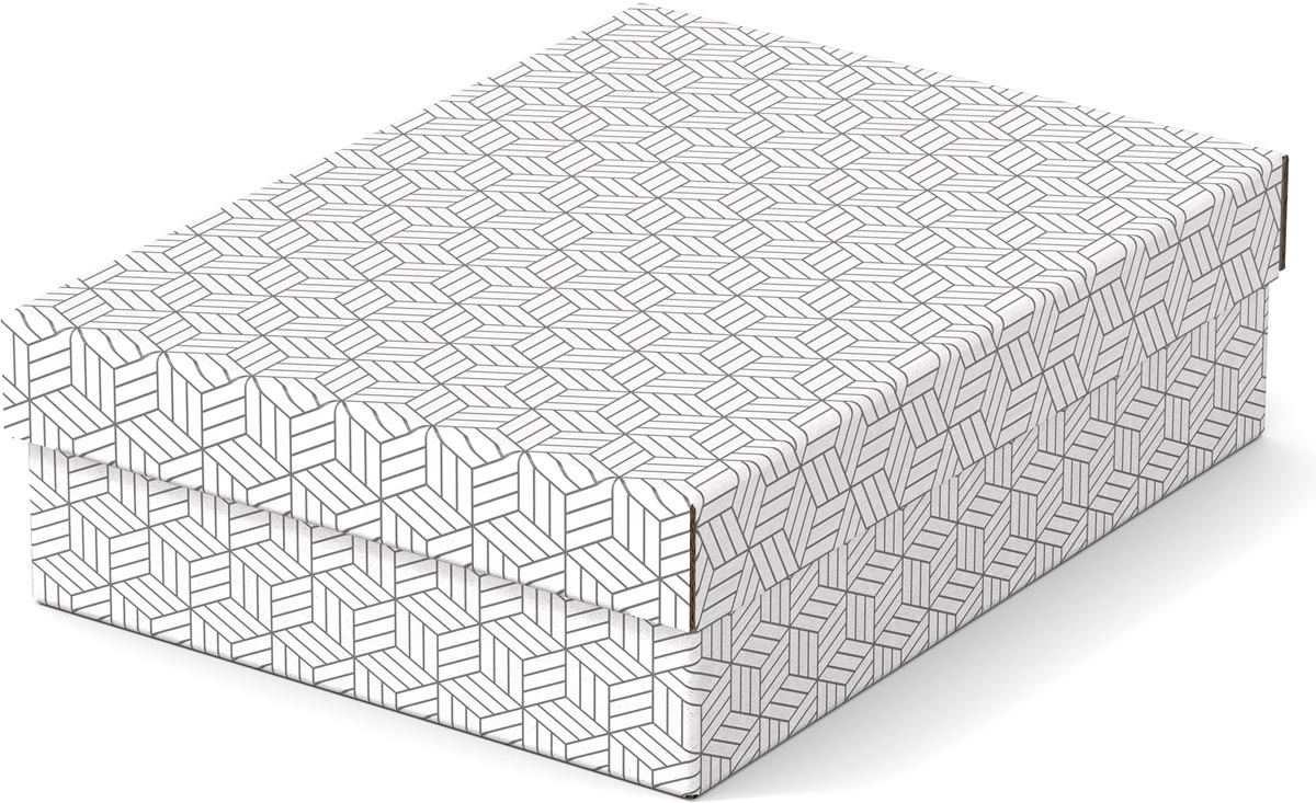 Esselte Home opberg- en geschenkdoos, ft 26,5 x 36 x 10 cm, wit, pak van 3 stuks afbeelding