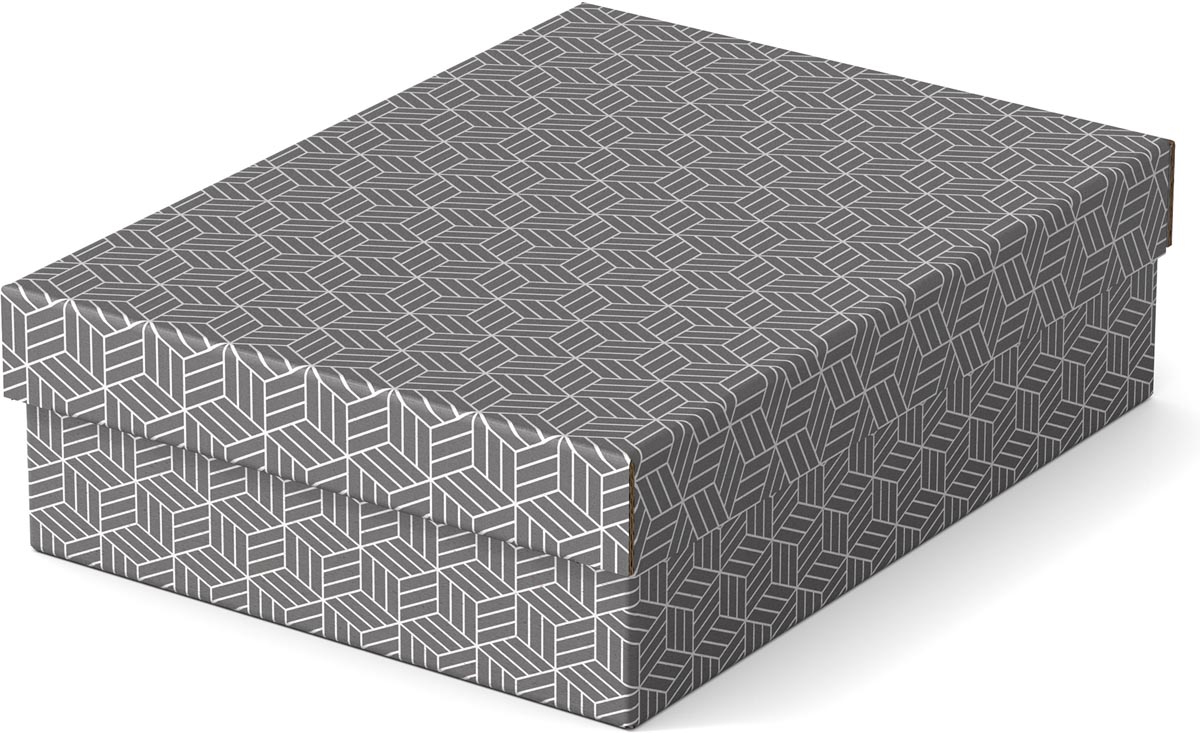 Esselte Home opberg- en geschenkdoos, ft 26,5 x 36 x 10 cm, grijs, pak van 3 stuks Esselte Home opberg- en geschenkdoos, ft 26,5 x 36 x 10 cm, grijs, pak van 3 stuks