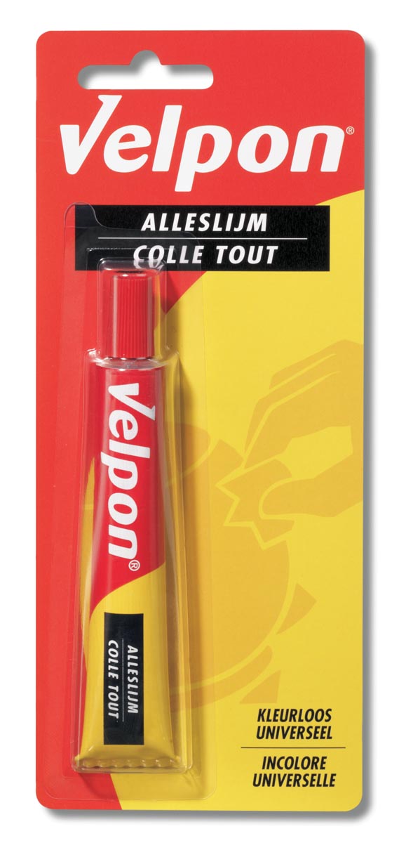 Velpon alleslijm tube van 25 ml, op blister afbeelding