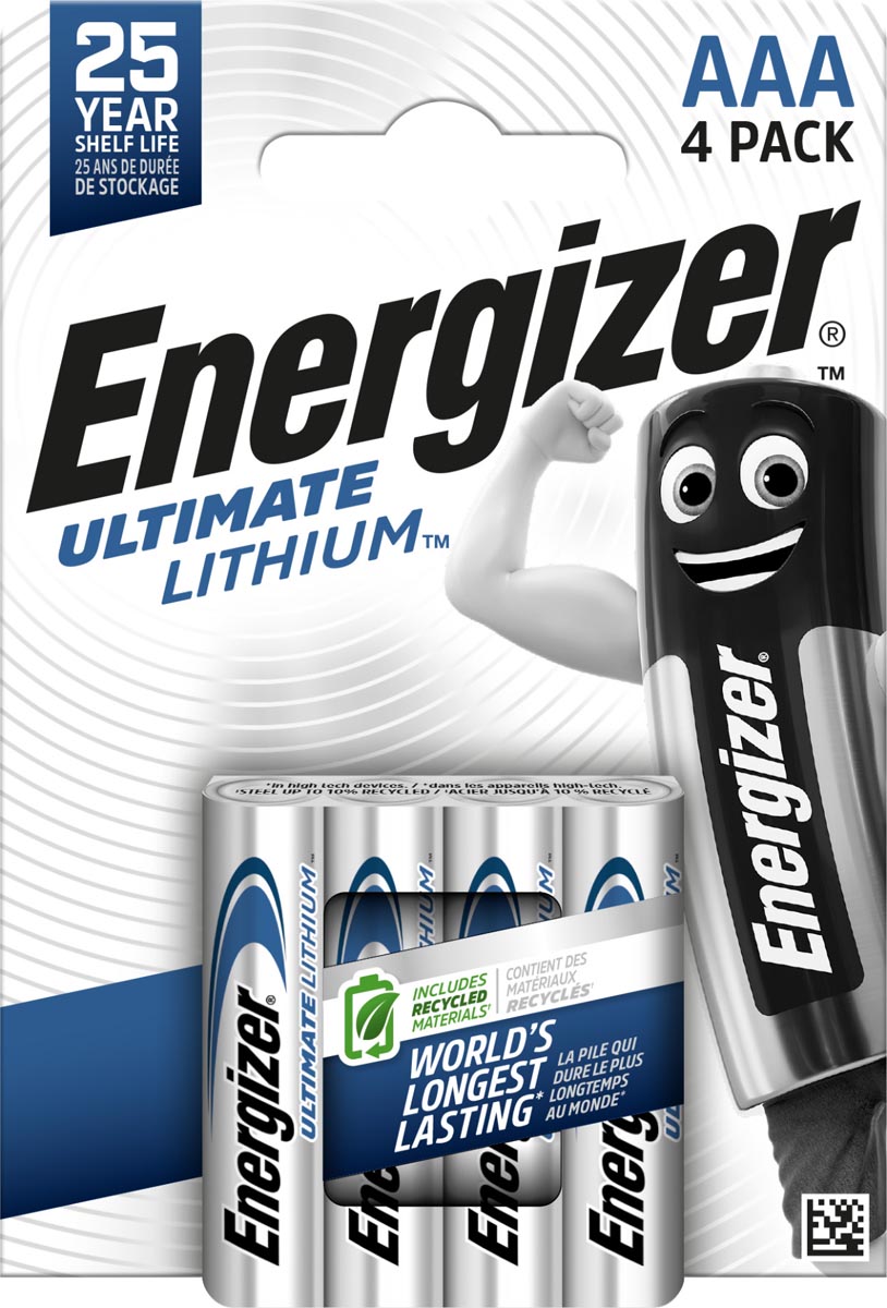 Energizer batterijen Lithium AAA, blister van 4 stuks afbeelding