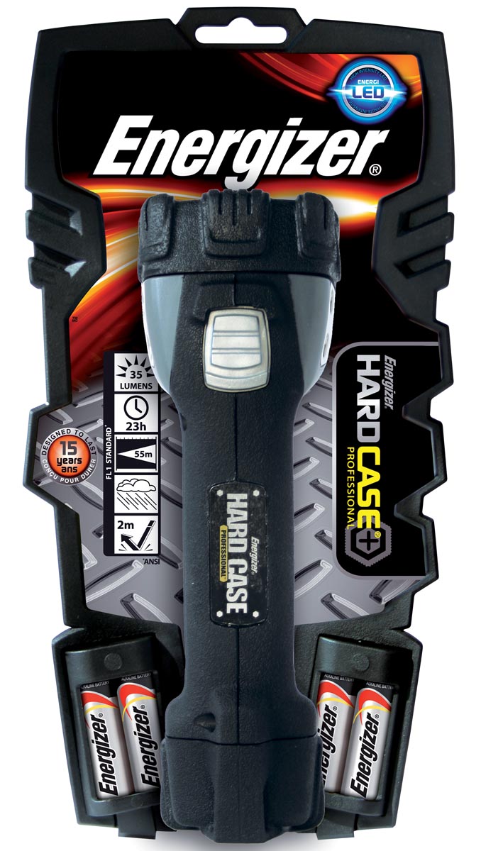 Energizer zaklamp Hard Case, inclusief 4 AA batterijen, op blister