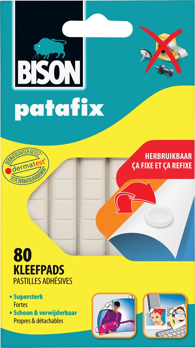 Bison Patafix kleefpads, blister met 80 stuks