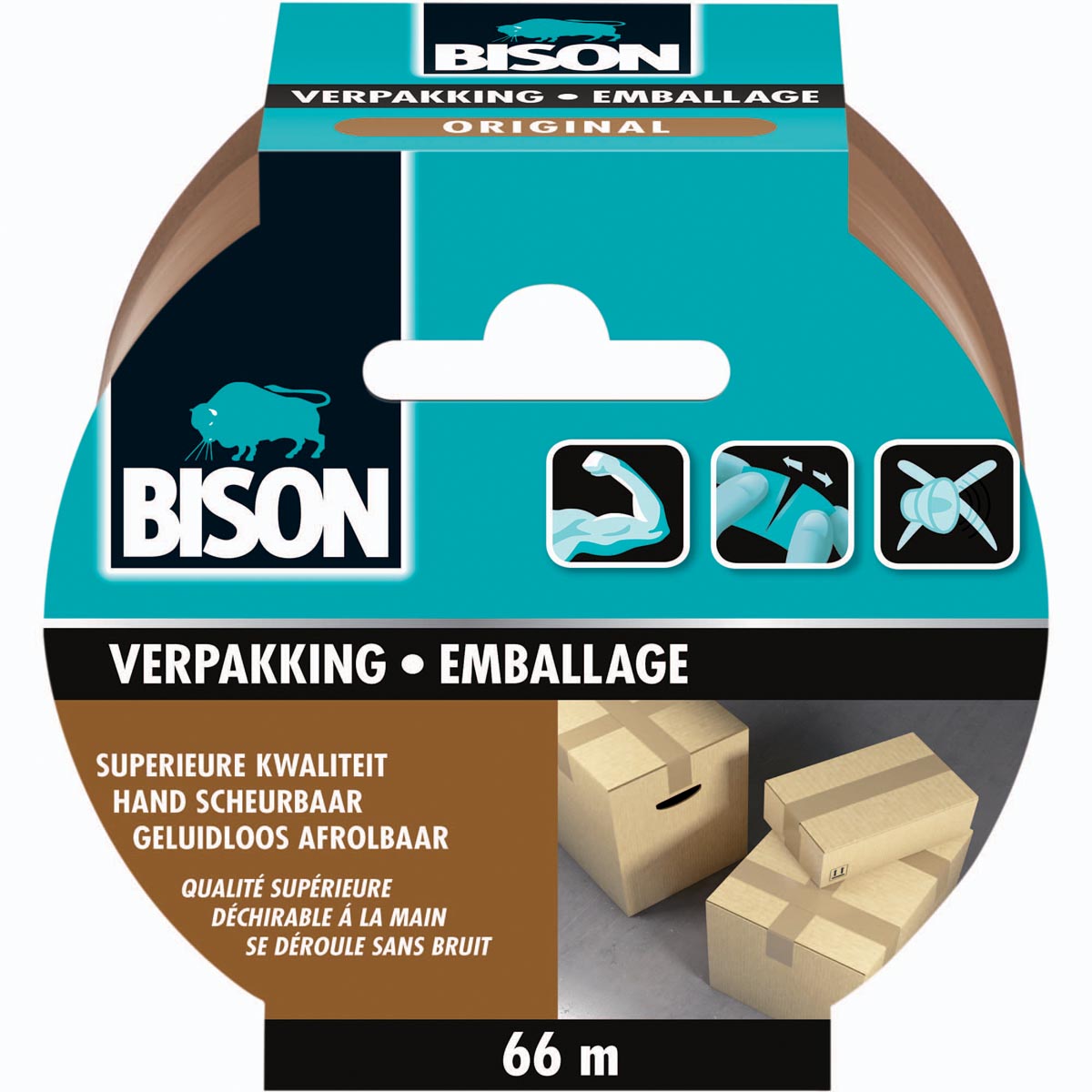 Bison verpakkingstape Original, ft 50 mm x 66 m afbeelding