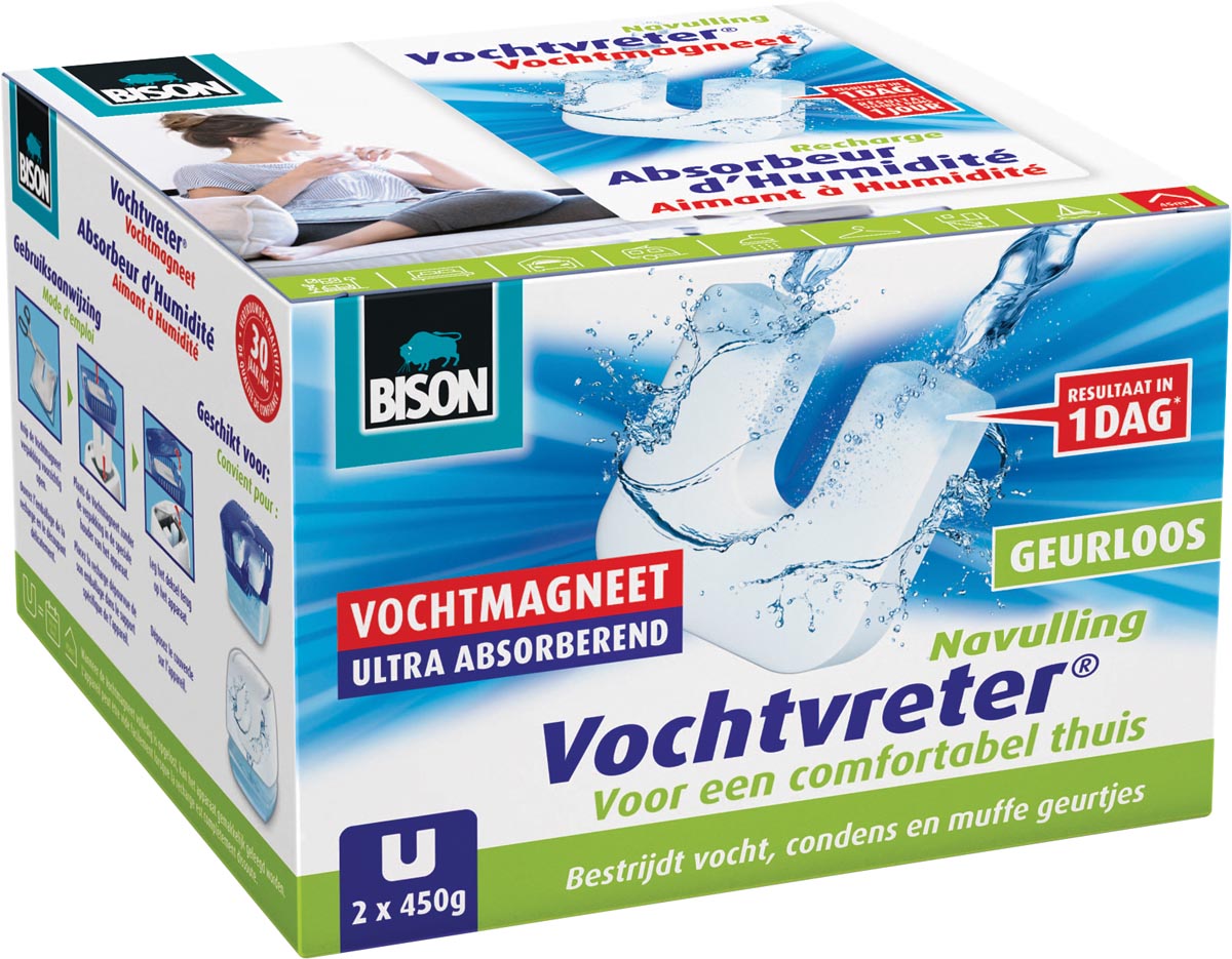 Bison navulling voor ontvochtiger Ambiance, doos van 2 tabs van 450 gram afbeelding