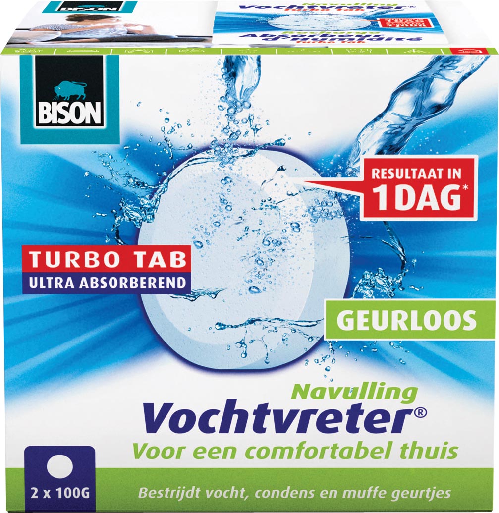 Bison navulling voor ontvochtiger Ambiance, doos van 2 tabs van 100 gram afbeelding