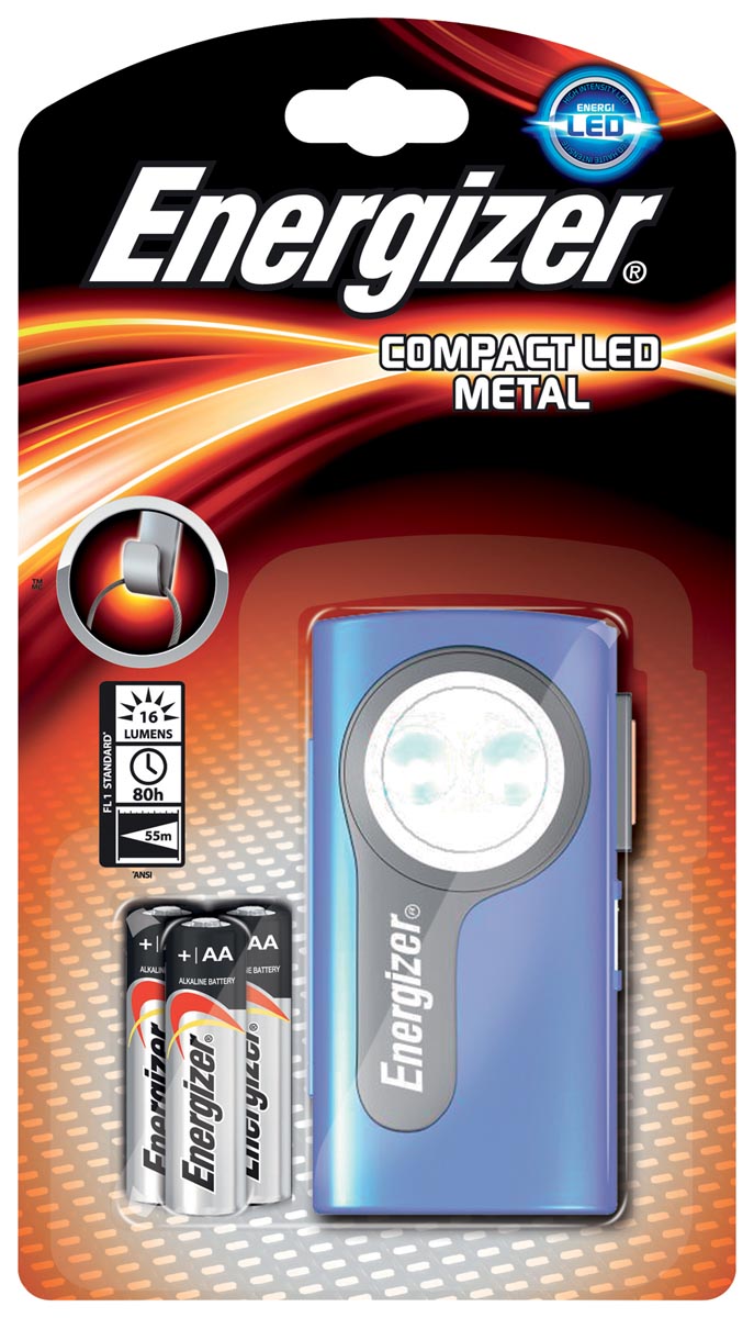 Energizer zaklamp Compact LED, inclusief 3 AA batterijen, op blister