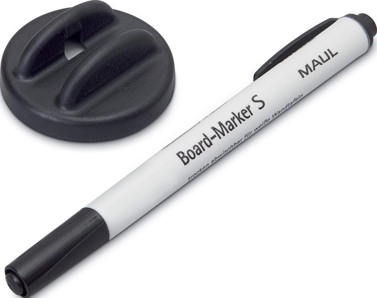 MAUL bordwisser magnetisch met whitebordmarker S zwart afbeelding
