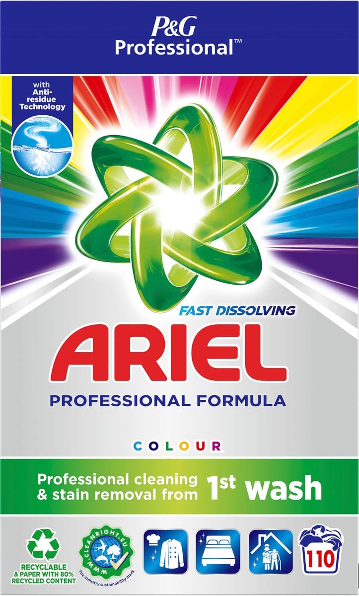 Ariel Professional Formula Fast Dissolving Colour waspoeder, doos van 6,6 kg, 110 wasbeurten afbeelding
