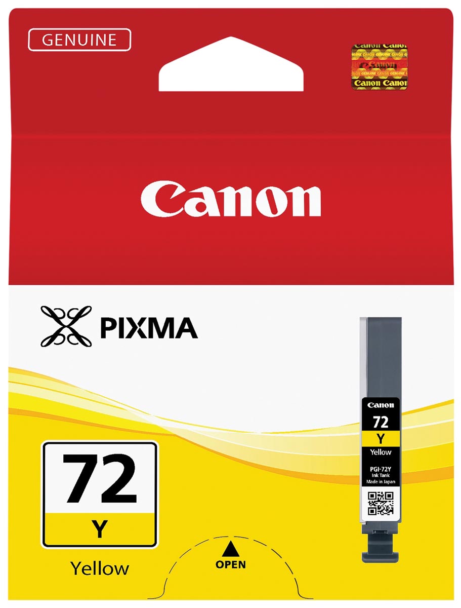 Canon inktcartridge PGI-72Y, 377 foto's, 14 ml, OEM 6406B001, geel