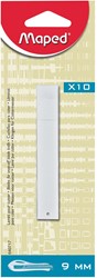 Maped vervangmesjes voor cutters, 9 mm, blister met 10 stuks