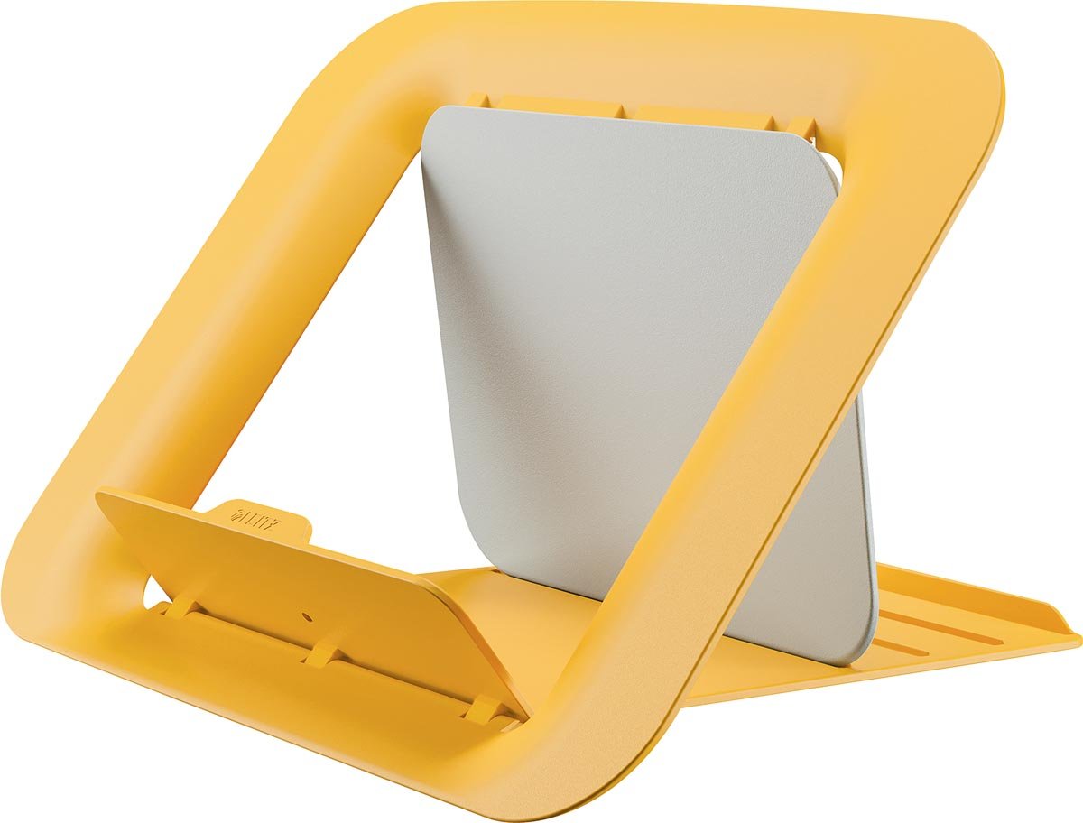 Leitz Ergo Cosy laptopstandaard, 80 % gerecycleerd kunststof, geel afbeelding