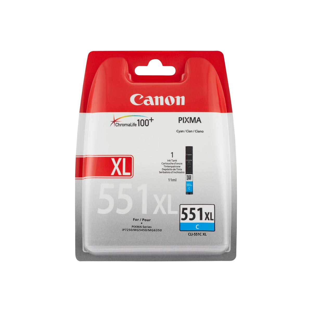 Canon inktcartridge CLI-551C-XL, 695 pagina&apos;s, OEM 6444B001, cyaan afbeelding