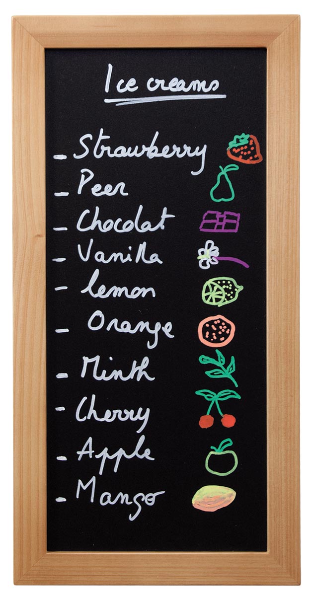 Securit Woody krijtbord ft 20 x 40 cm, teak kader