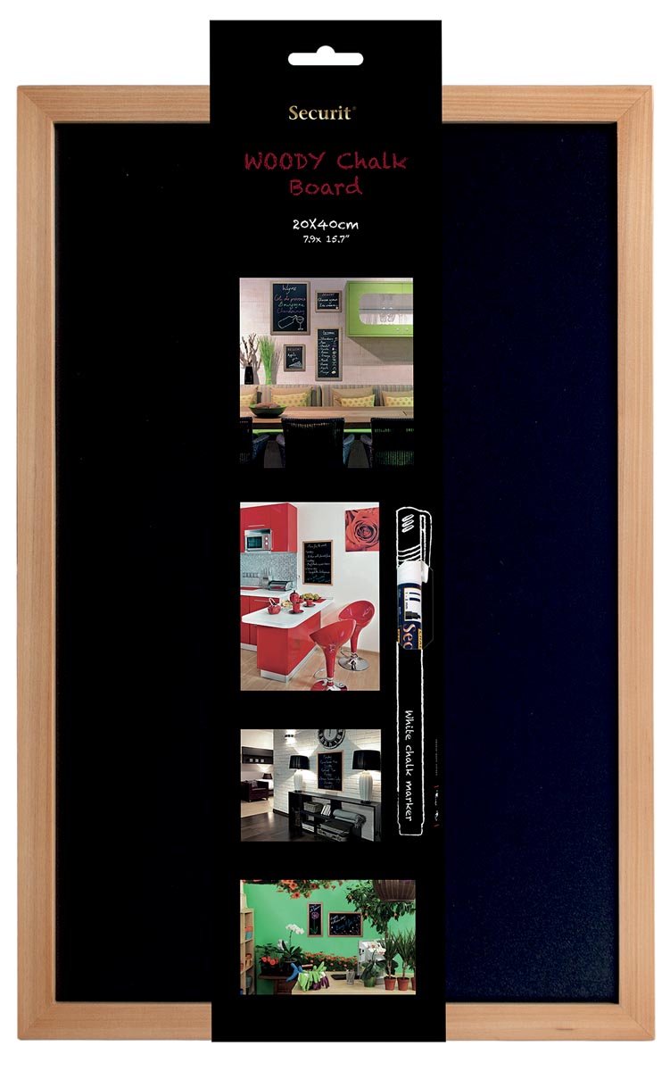 Securit krijtbord Woody ft 40 x 60 cm, teak
