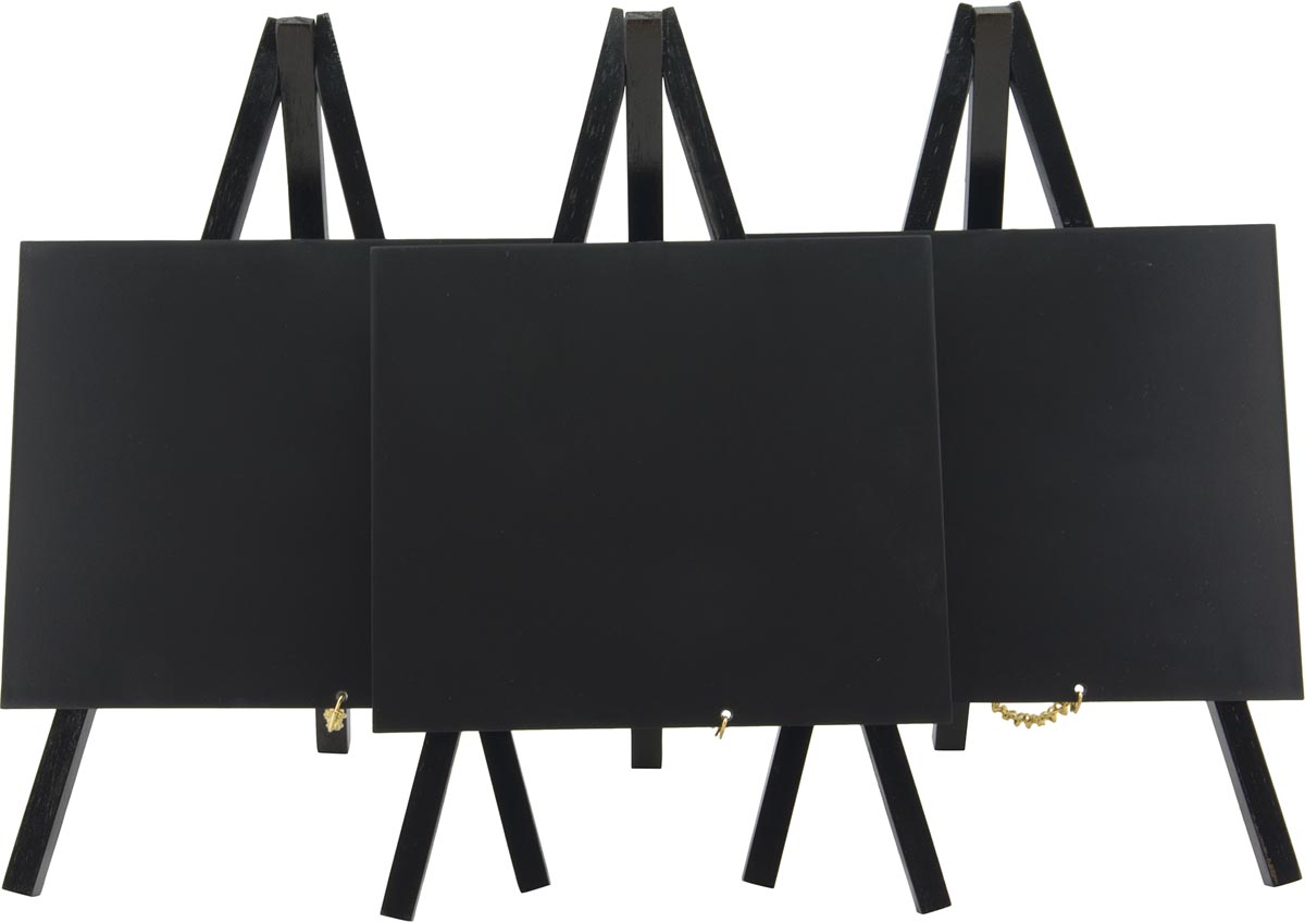 Securit tafelkrijtbord Mini, ft 24 x 15 cm, zwart, pak van 3