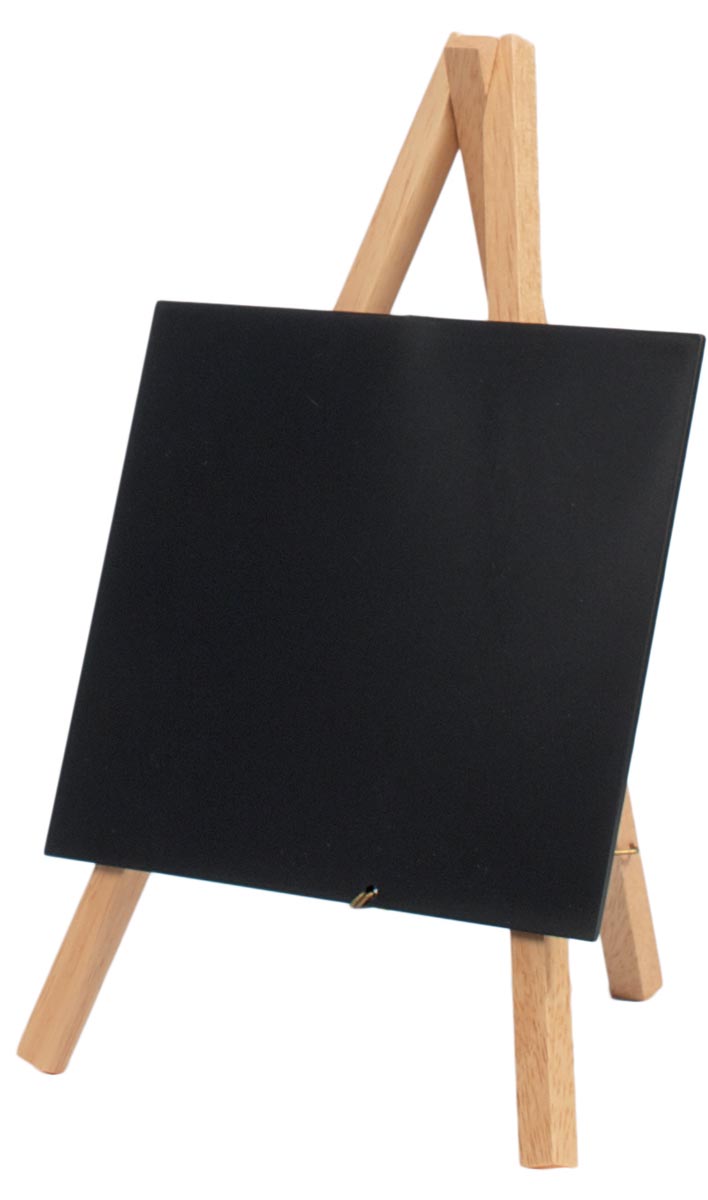 Securit tafelkrijtbord mini driepoot, beuk afbeelding
