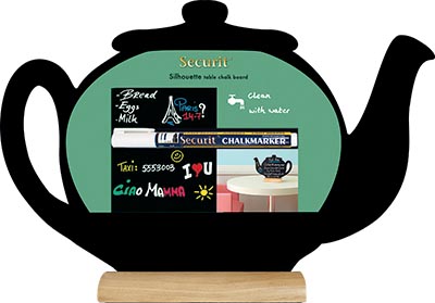 Securit krijtbord theepot + voet Securit krijtbord theepot + voet