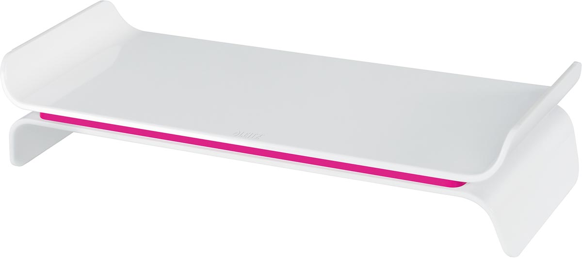 Leitz Ergo WOW verstelbare monitorstandaard, wit-roze Leitz Ergo WOW verstelbare monitorstandaard, wit-roze