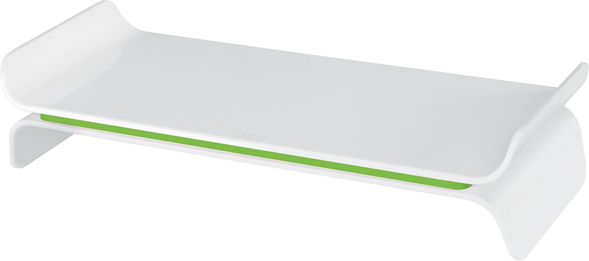 Leitz Ergo WOW verstelbare monitorstandaard, wit-groen afbeelding