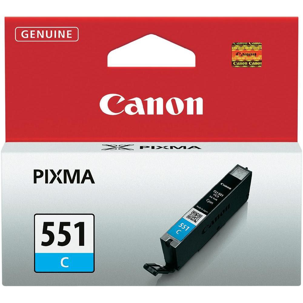 Canon inktcartridge CLI-551C, 332 pagina&apos;s, OEM 6509B001, cyaan afbeelding