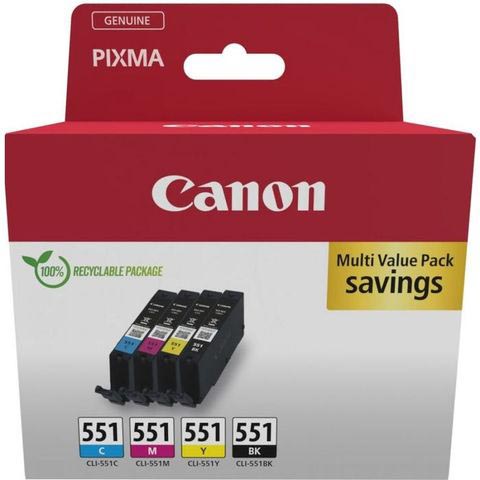 Canon inktcartridge CLI-551, 300-500 pagina&apos;s, OEM 6509B016, 4 kleuren afbeelding