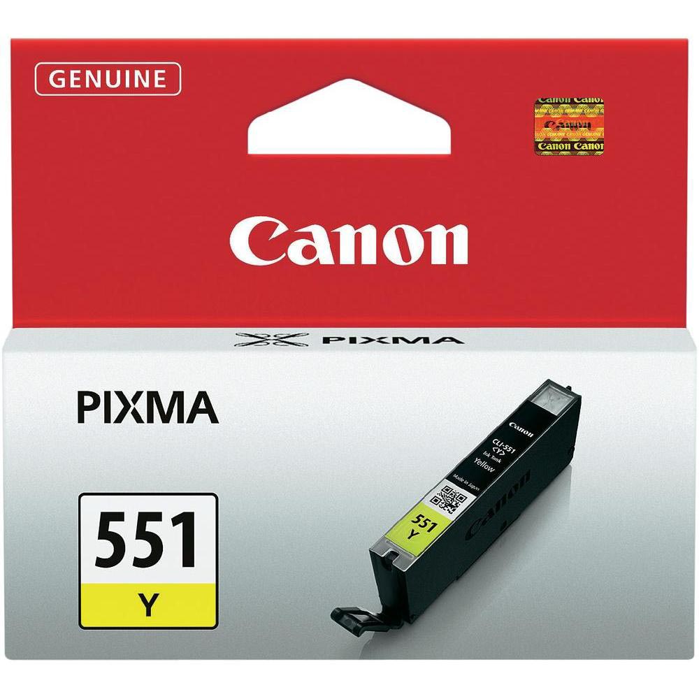 Canon inktcartridge CLI-551Y, 344 pagina&apos;s, OEM 6511B001, geel afbeelding