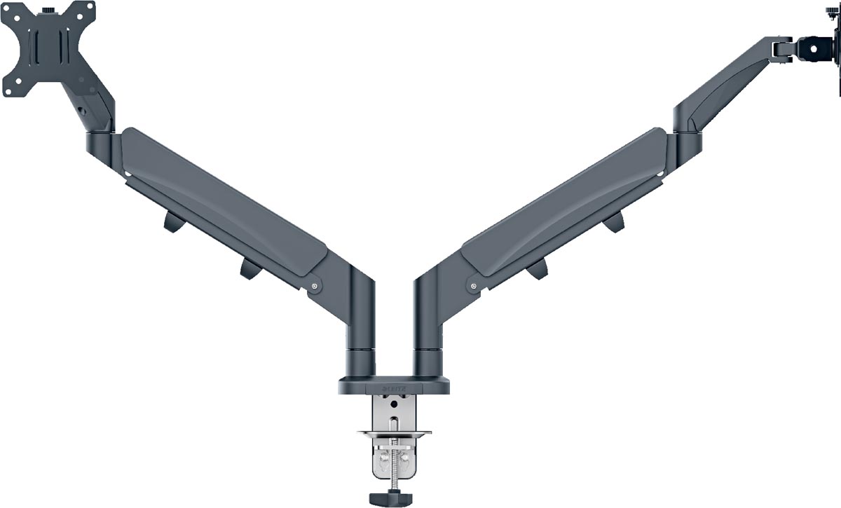 Leitz Ergo ruimtebesparende monitorarm, dubbel, grijs afbeelding