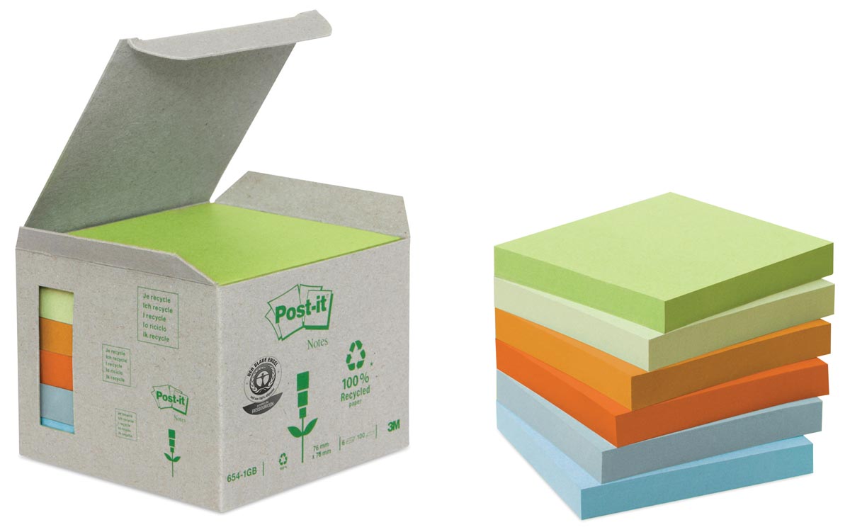 Post It Notes Gerecycleerd Ft 76 X 76 Mm Geassorteerde Kleuren 100 Vel Pak Van 6 Blokken huismerk kopen in de aanbieding Post It Notes Gerecycleerd Ft 76 X 76 Mm Geassorteerde Kleuren 100 Vel Pak Van 6 Blokken huismerk kopen in de aanbieding