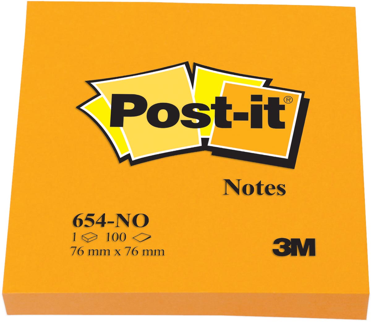 Post-it Notes, 100 vel, ft 76 x 76 mm, neonoranje afbeelding