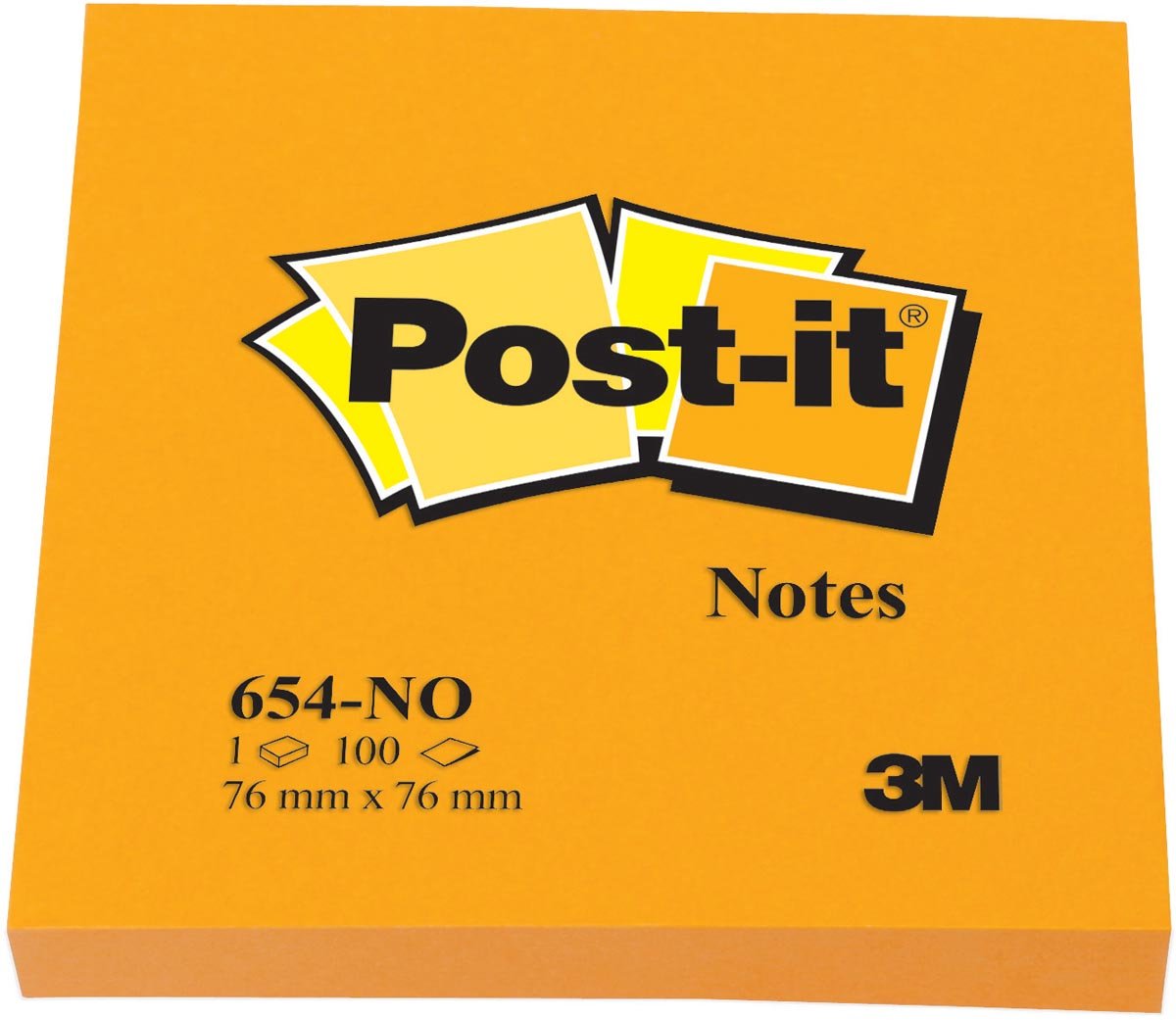 Post-it Notes, ft 76 x 76 mm, neonoranje, blok van 100 vel Post-it Notes, ft 76 x 76 mm, neonoranje, blok van 100 vel