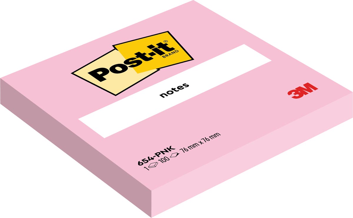 Post-it Notes, 100 vel, ft 76 x 76 mm, roze (flamingo pink) afbeelding