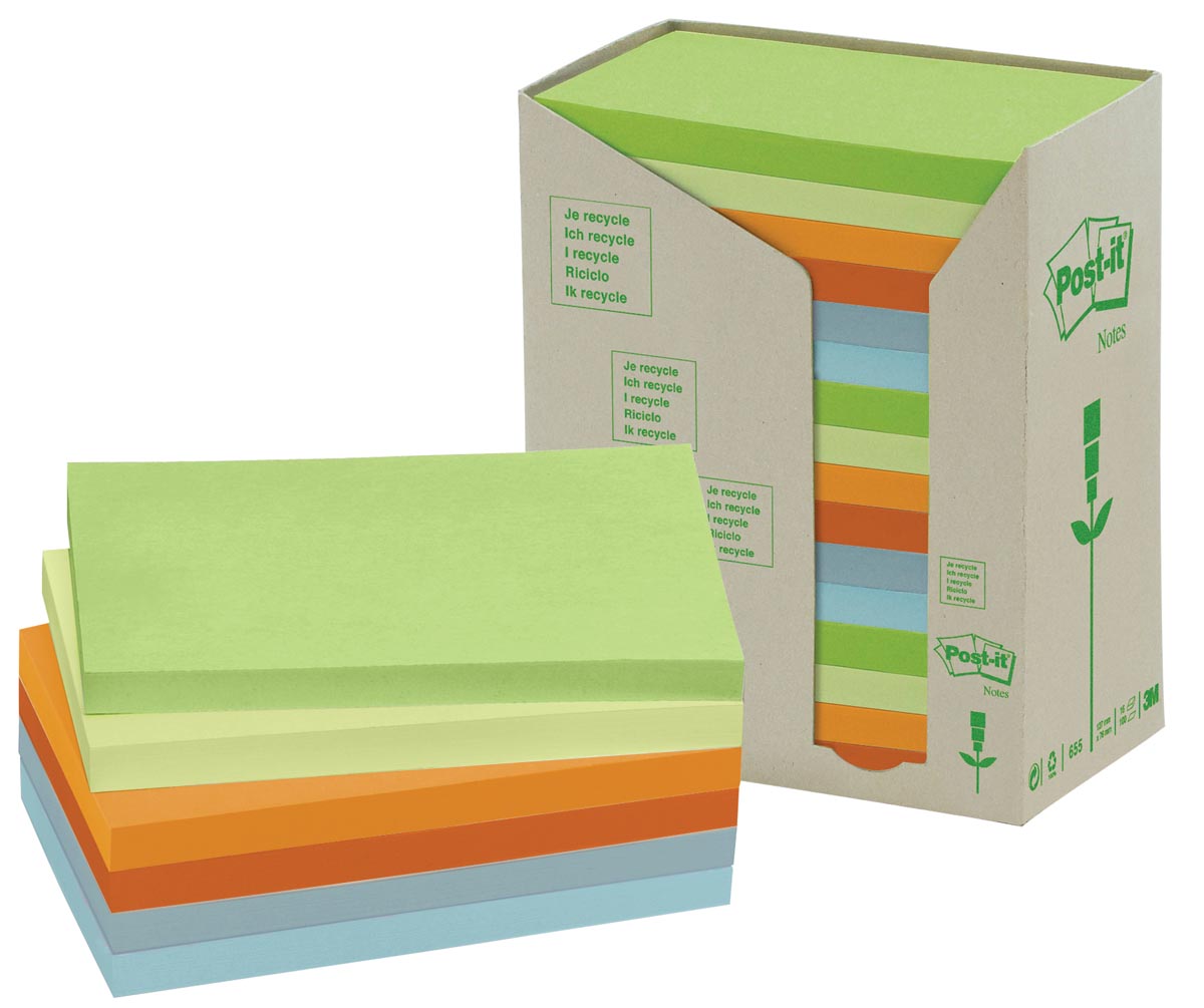 Post It Notes Gerecycleerd Ft 76 X 127 Mm Geassorteerde Kleuren 100 Vel Toren Van 16 Blokken huismerk kopen in de aanbieding Post It Notes Gerecycleerd Ft 76 X 127 Mm Geassorteerde Kleuren 100 Vel Toren Van 16 Blokken huismerk kopen in de aanbieding