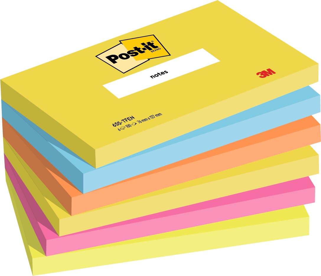 Post-it Notes Vitaliteit, ft 76 x 127 mm, pak van 6 blokken afbeelding