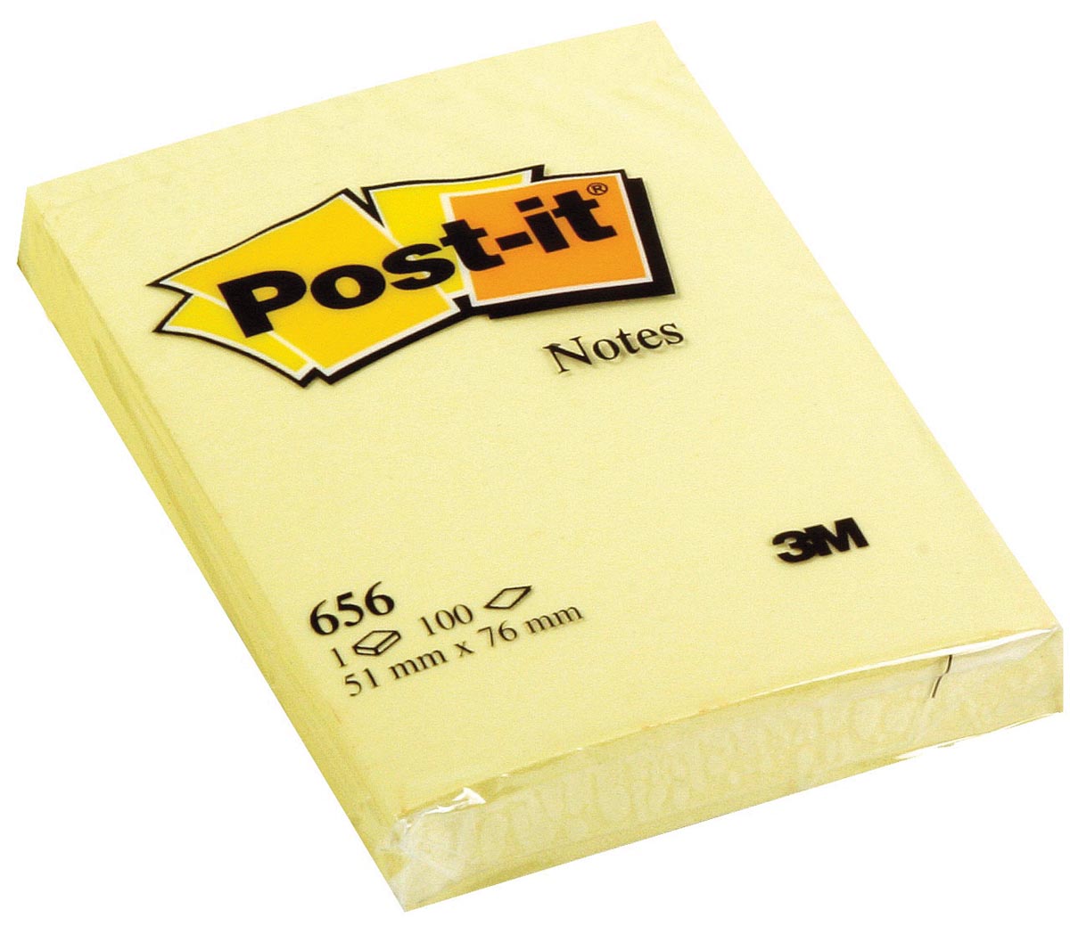 Post-it Notes, ft 51 x 76 mm, geel, blok van 100 vel