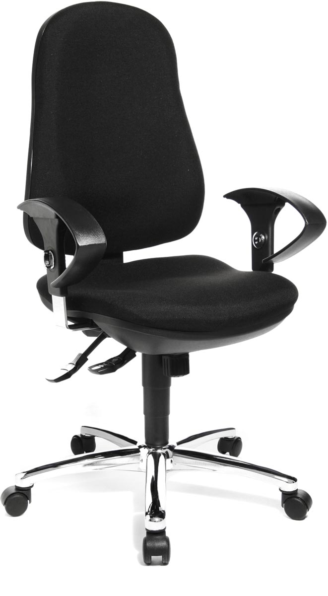 Topstar bureaustoel Support SY, zwart, basis uit chroom Topstar bureaustoel Support SY, zwart, basis uit chroom
