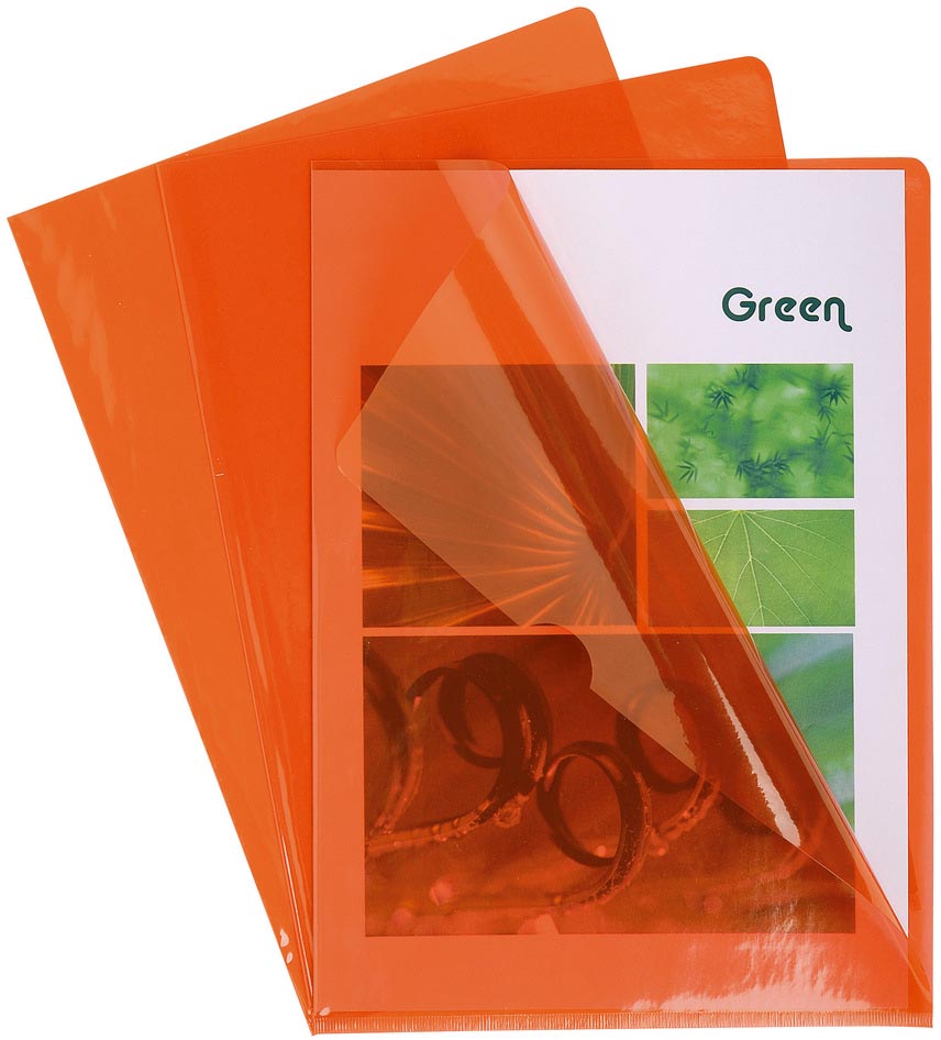 Exacompta L-map voor ft A4 uit gladde PVC pak van 100 stuks oranje